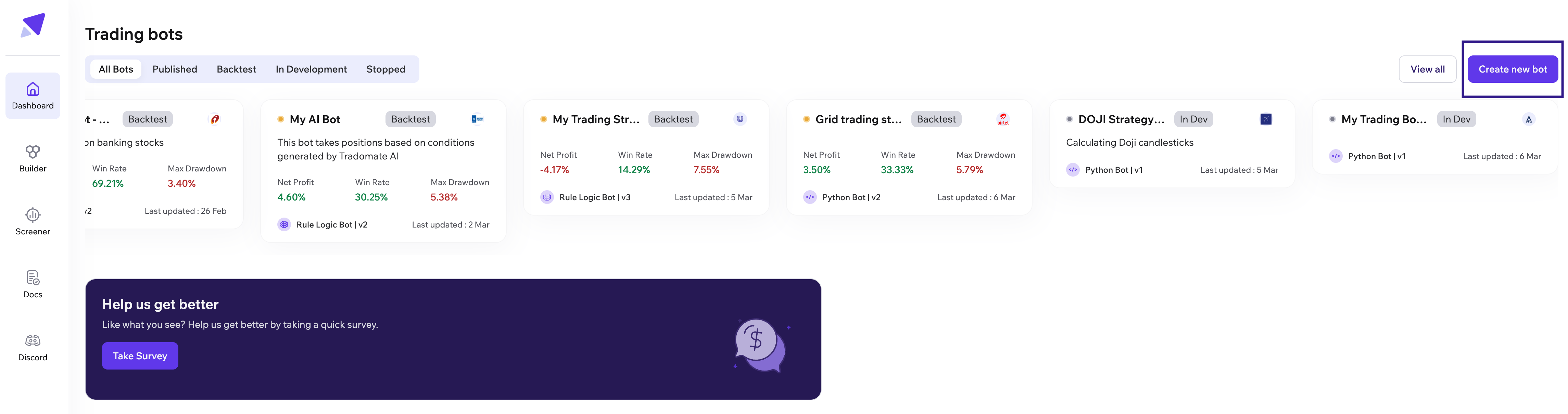 Create Bot Button