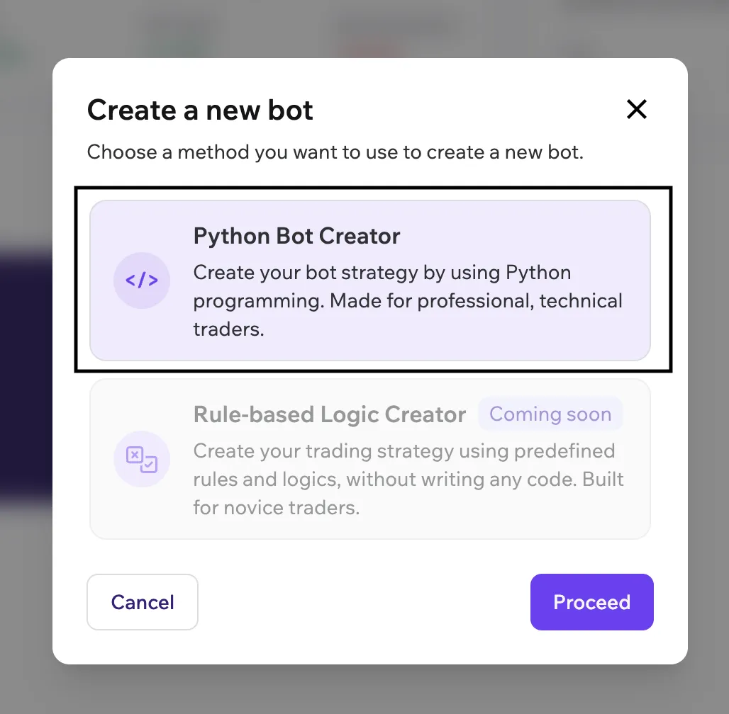 Create New Bot