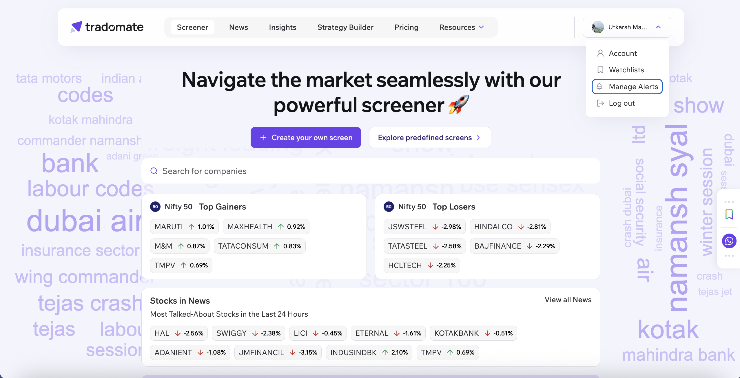 Manage Alerts From Avatar