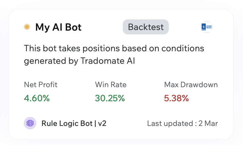 No Code Bot Tile Details