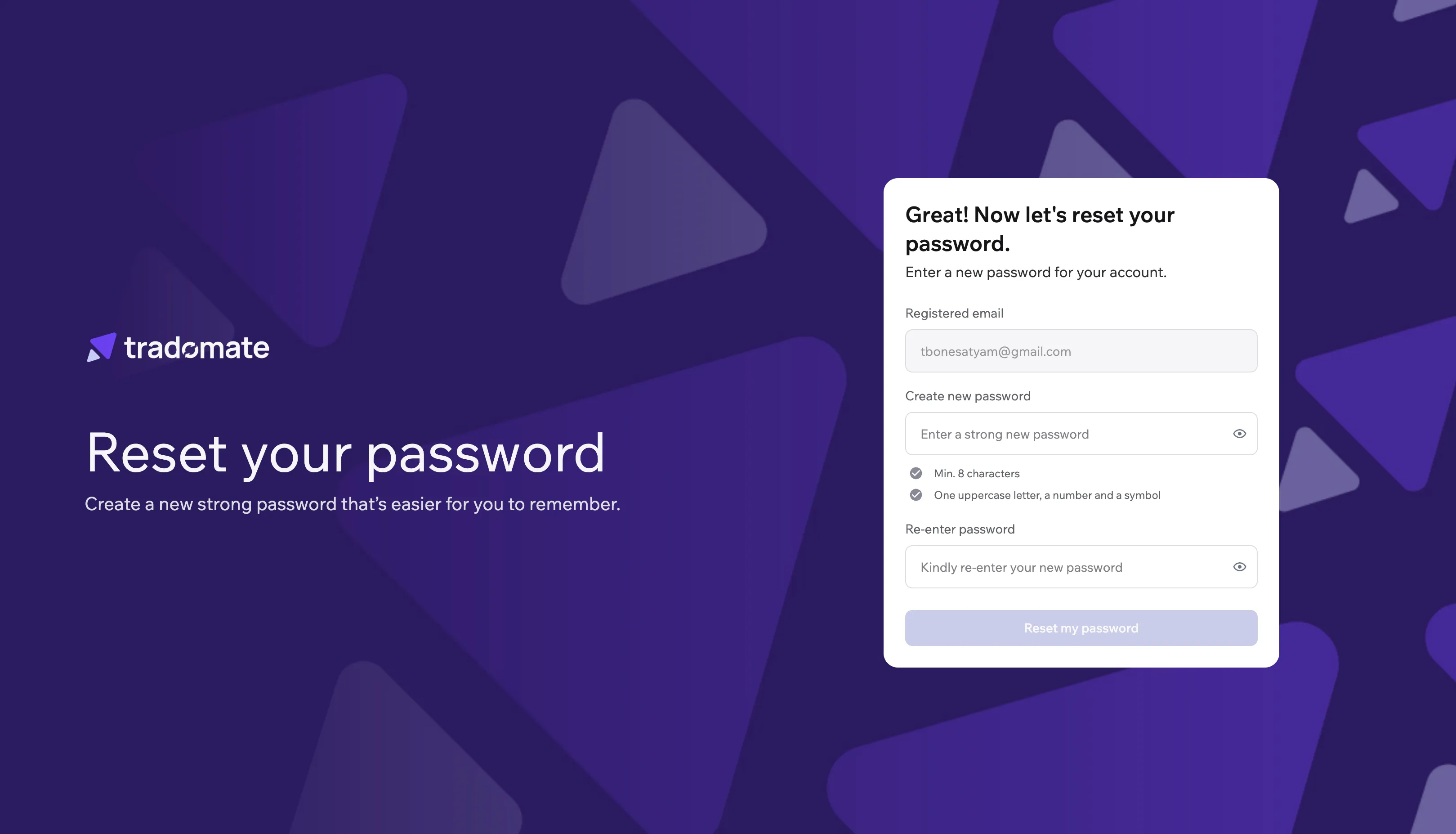 Reset Password Page