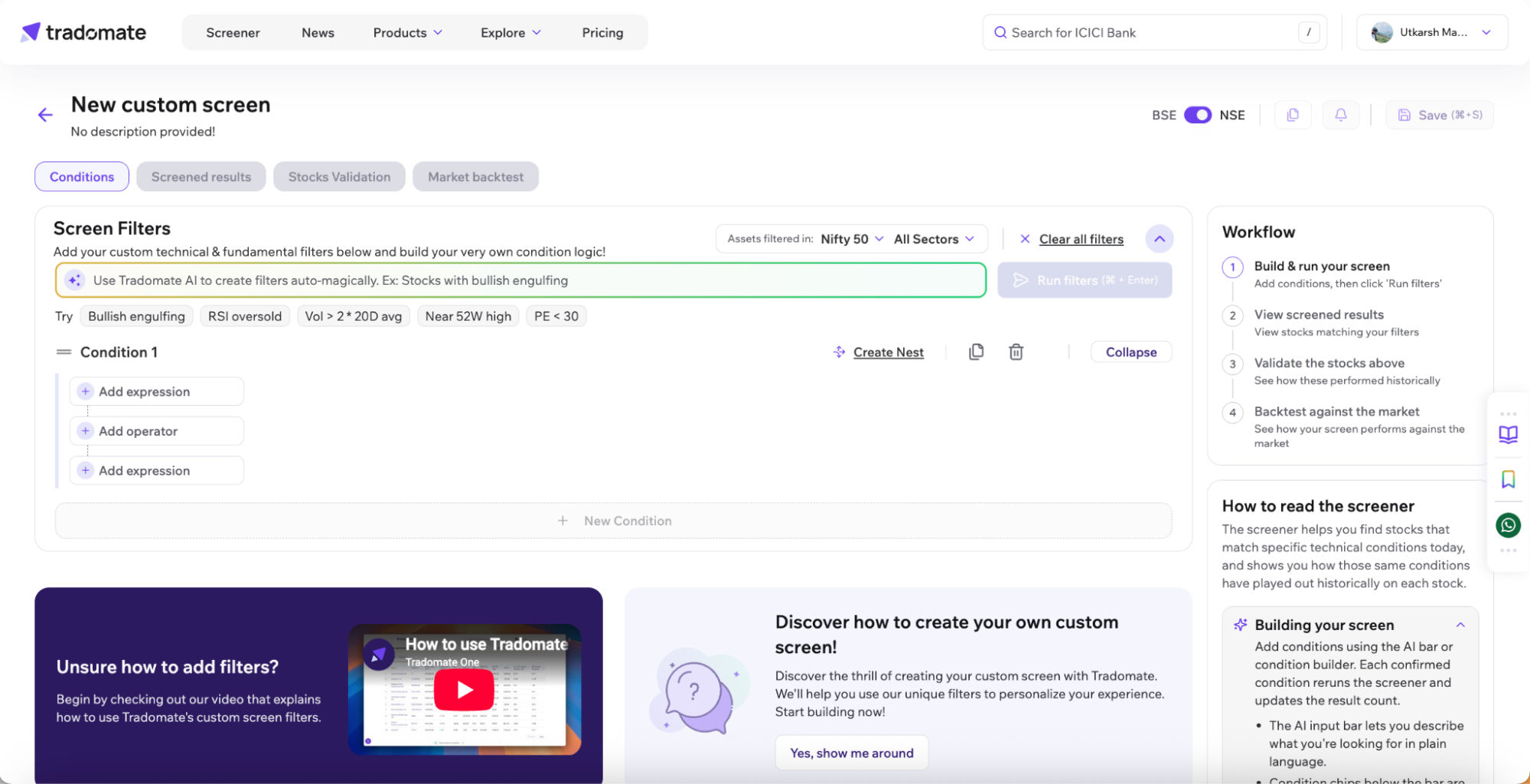 Screener Workspace